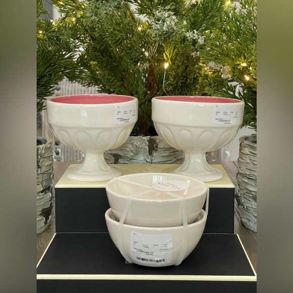 Brand NEW wTags Rae Dunn ICE CREAM Dishes & NUTS SPRINKLES Bowls - 4 Pcs Total - Picture 3 of 12